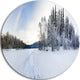 Winter Field Landscape, Photo Disc Metal Wall Art, 11"