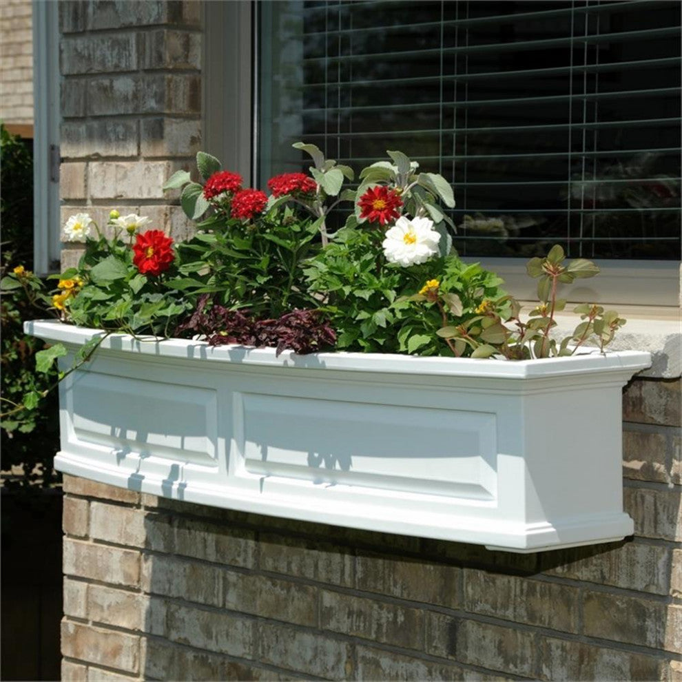 Mayne Nantucket 4ft Weatherproof Traditional Plastic Window Box in White