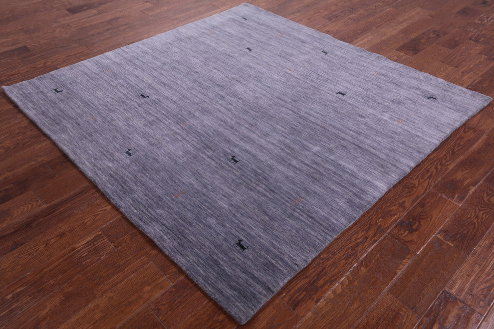 6' Square Persian Gabbeh Handmade Wool Rug - Q15178