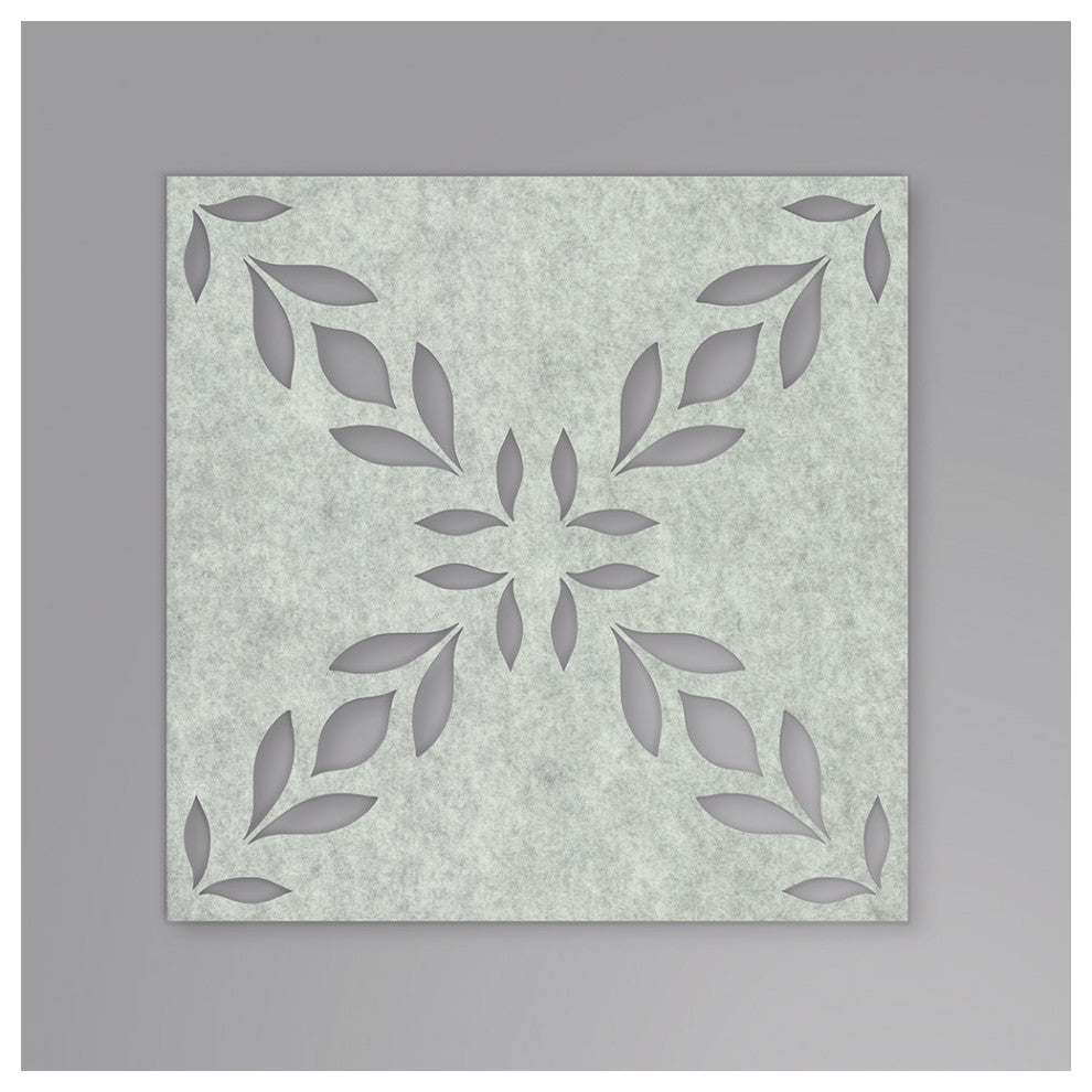 White Botanical Trellis Acoustical Peel & Stick Tiles