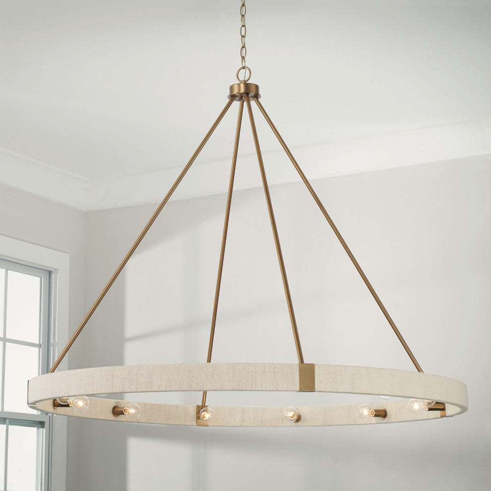 Capital Lighting 449801 Delaney 12 Light 48"W Ring Chandelier - Matte Brass