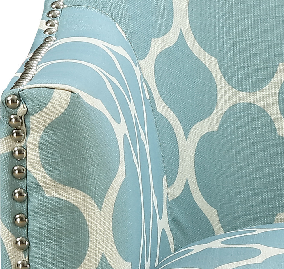 Deena Accent Chair, Dove, Aqua