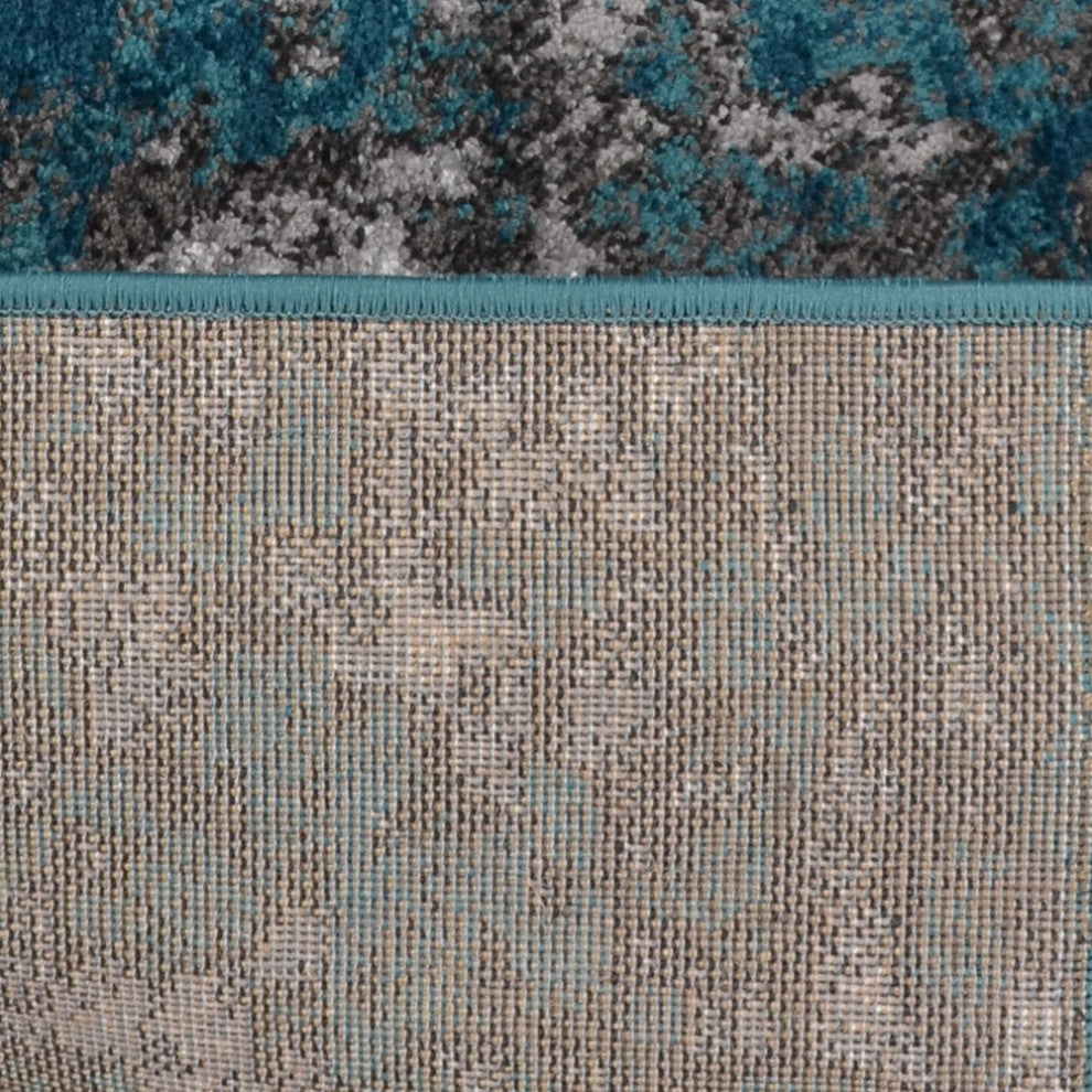 MACHINE MADE HEATSET POLYPROPYLENE AREA RUGS -Silver Ivory Color,Abstract Design, [Rectangle] 5'x8'