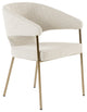 Modrest Claudine Modern Light Grey Fabric and Antique Brass Dining Chair