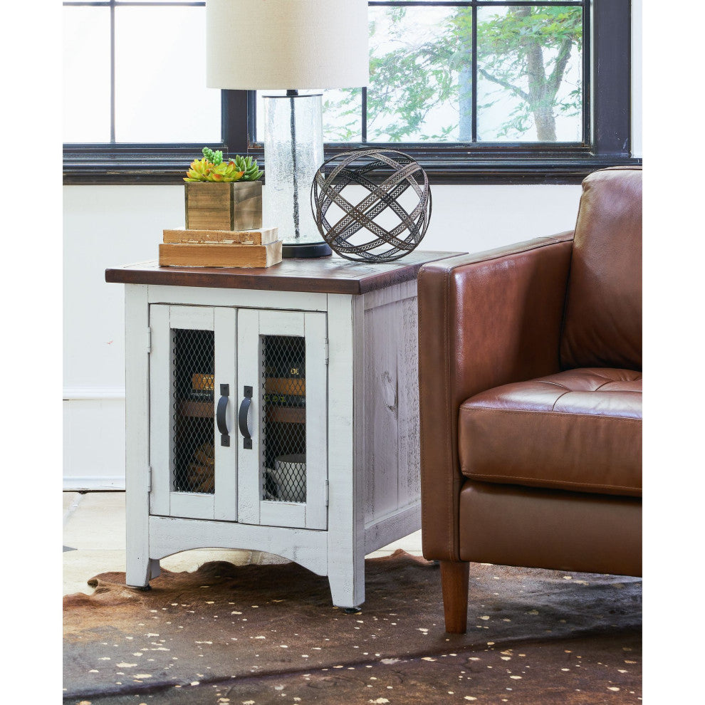 Picket House Nolan End Table, White