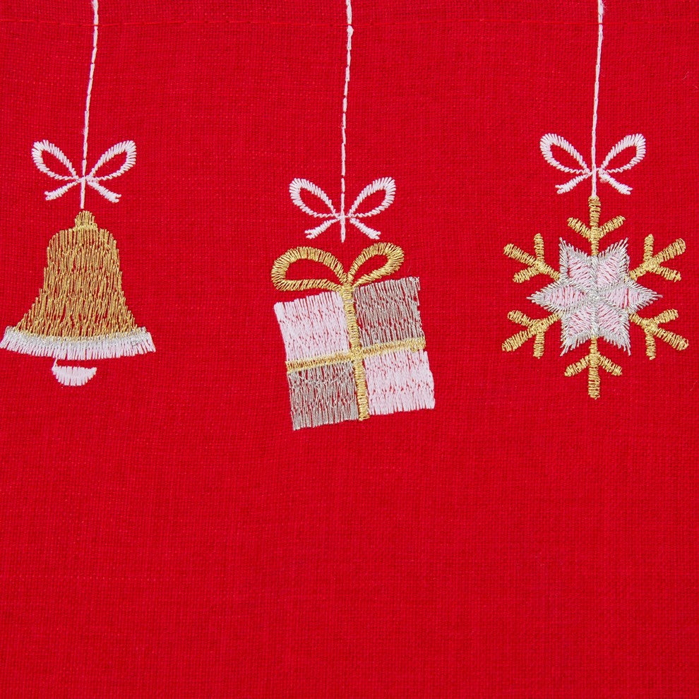 Hanging Christmas Ornaments Placemat  Red, Set of 2