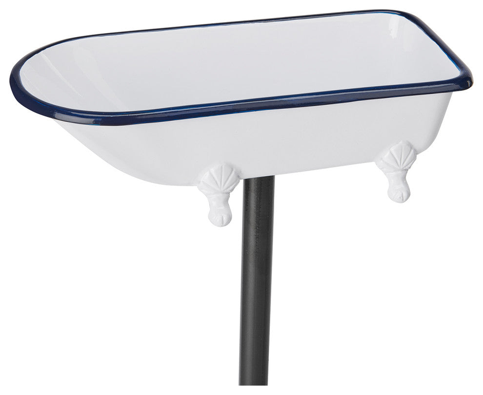Splish-Splash Bird Bath Brass With White Finish by Good Directions