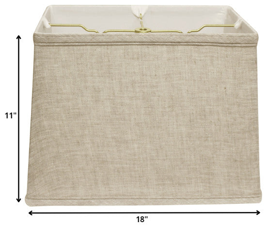 18" Cream Throwback Rectangle Linen Lampshade