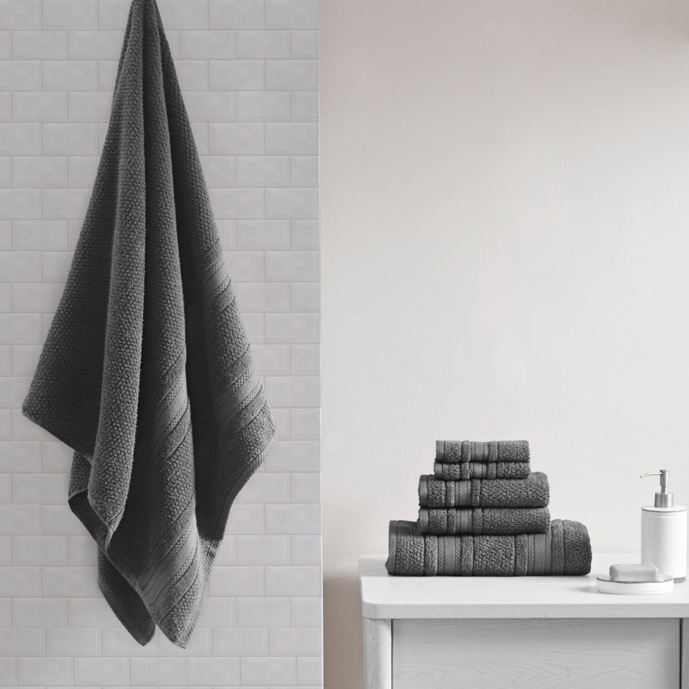 Madison Park Essentials Adrien Cotton Quick Dry Bath Towel 6 Piece Set