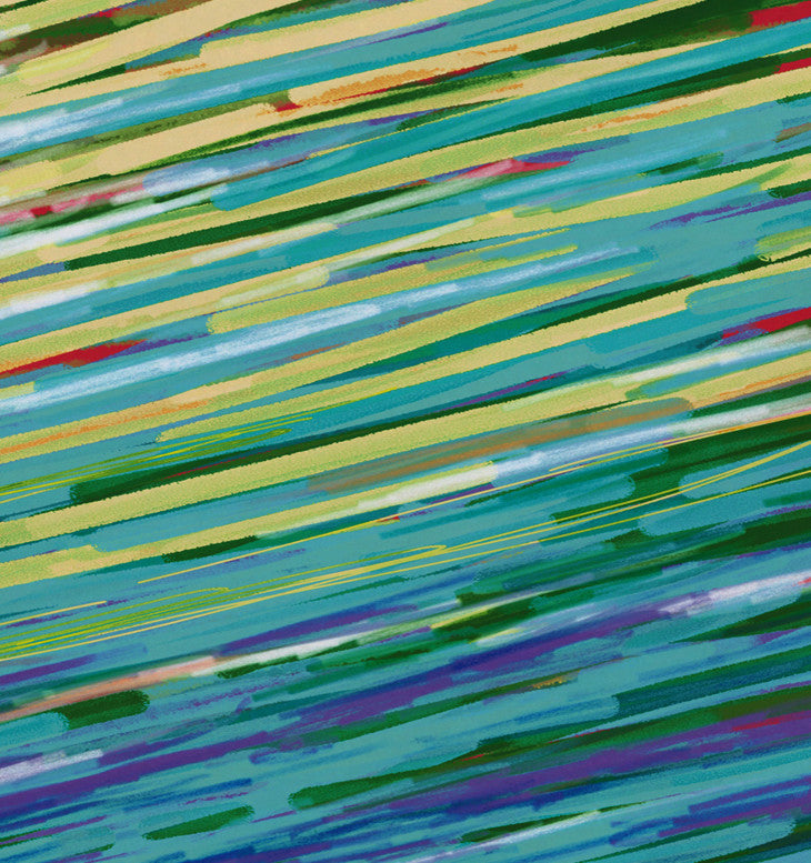 Polyester Decorative Placement, Abstract Coastal, Yellow, Set of 4