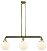 Beacon 41" Stem Hung Island Light, Antique Brass, Matte White
