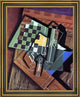 Juan Gris The Checkerboard - 16" x 20" Framed Premium Canvas Print