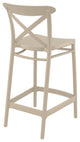 Cross Counter Stool, Set of 2, Taupe