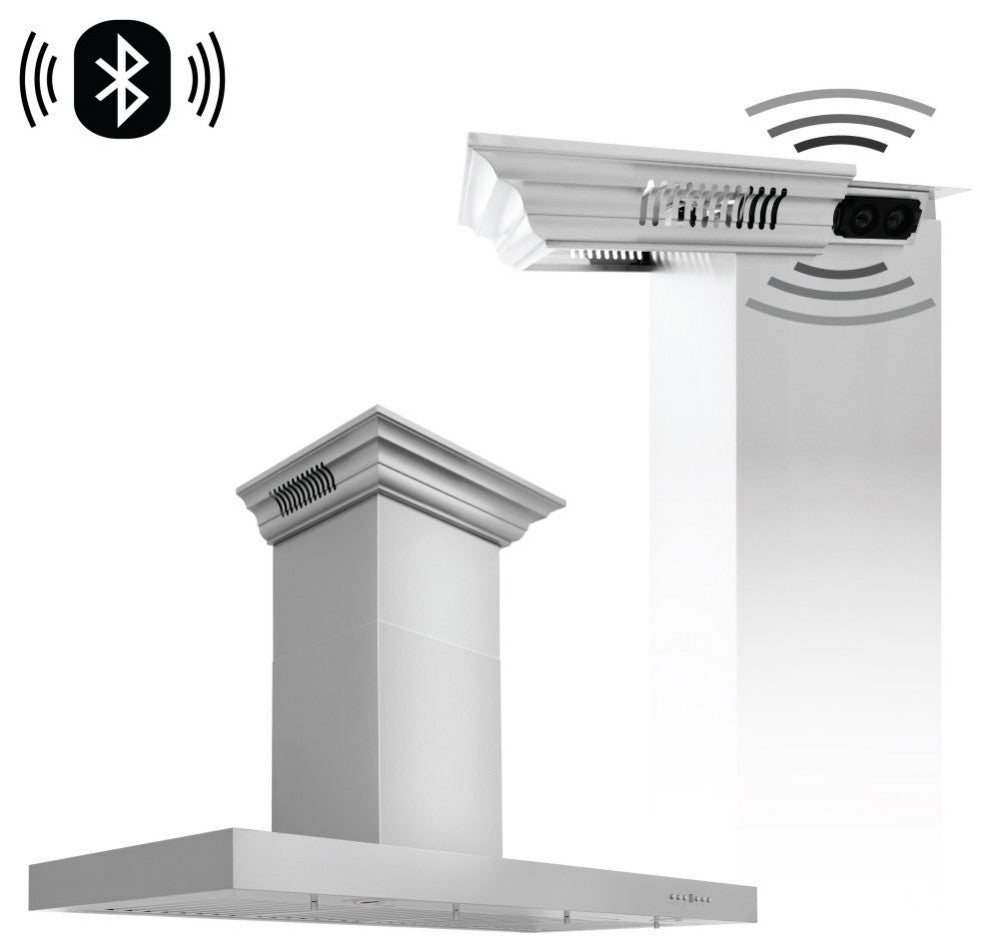 ZLINE 48" Ducted Vent Wall Mount Range Hood With Built-in CrownSound