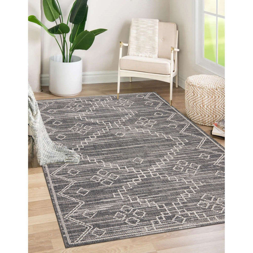 Resort Diamonds Area Rug, Gray, 8'10"x11'10"
