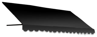 Awntech 4' Dallas Retro Acrylic Fabric Fixed Awning, Black