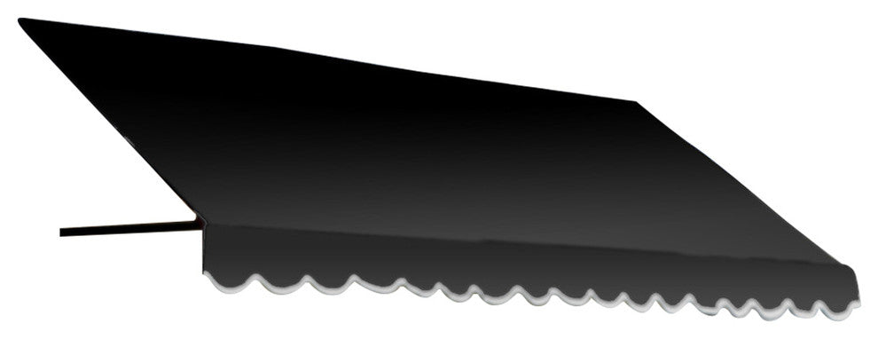 Awntech 4' Dallas Retro Acrylic Fabric Fixed Awning, Black