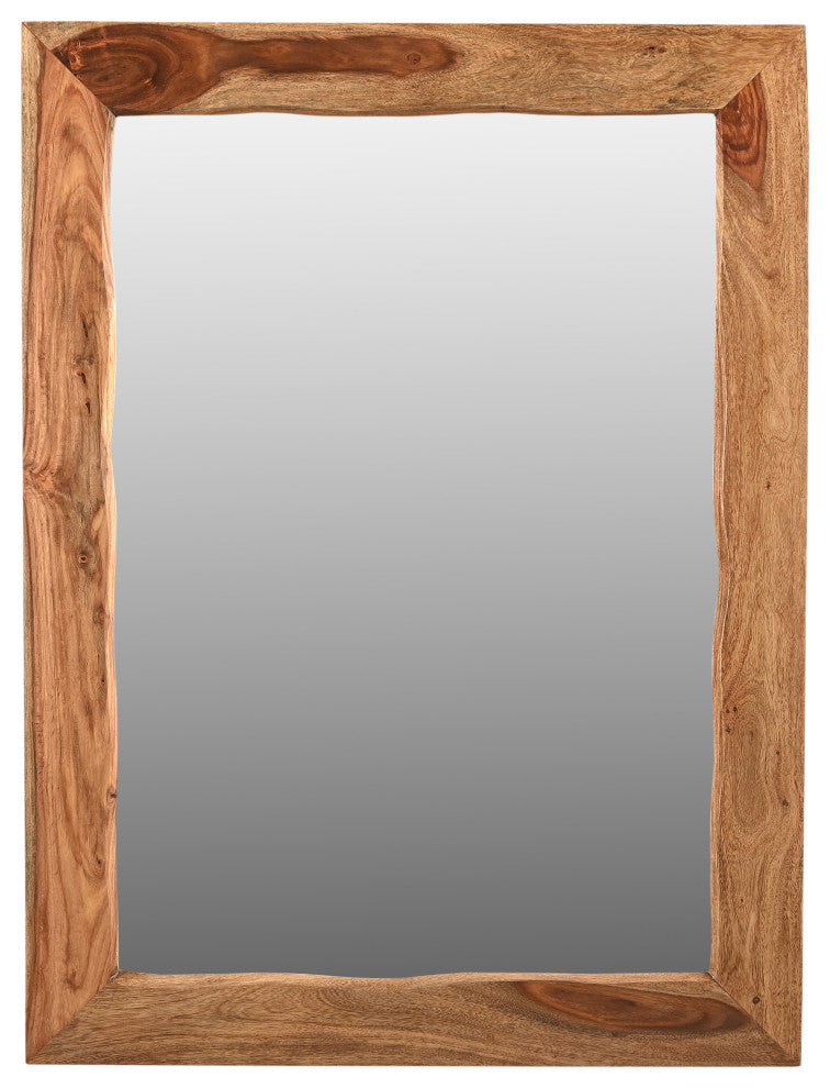 Damian Live Edge Wood Accent Mirror, Brown