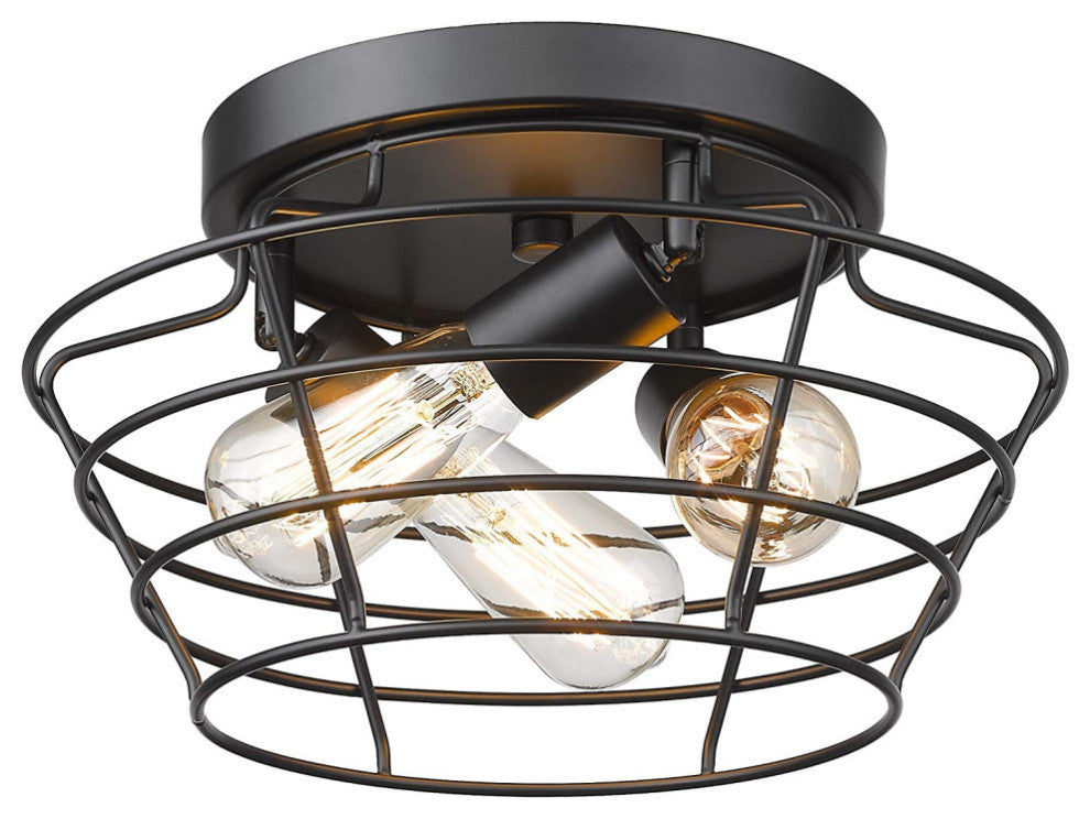 3 light cage Ceiling Light Fixture Flush Mount black Close to Ceiling Light