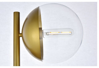 Eclipse 3 Light Floor Lamp, Brass With Clear Glass