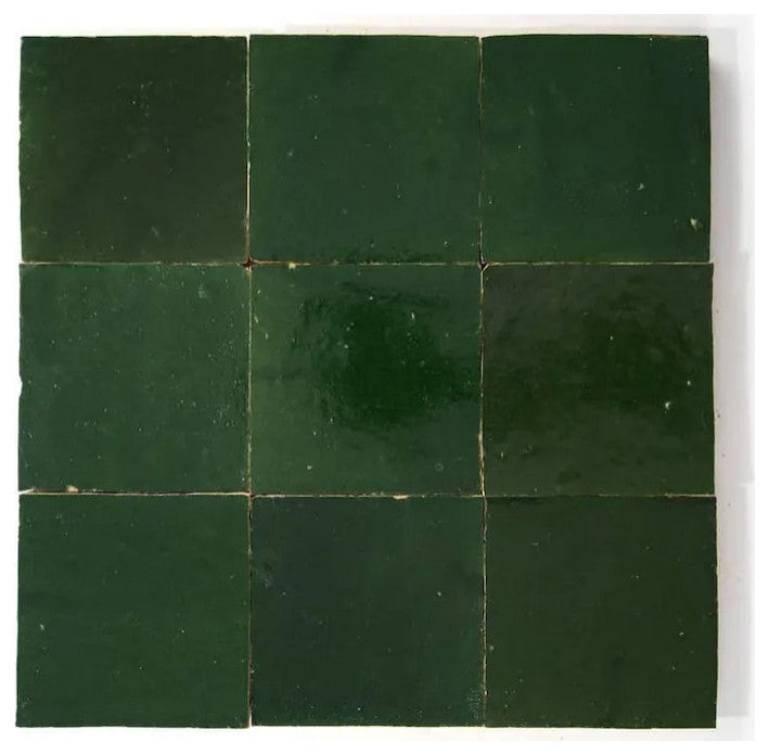Moroccan Zellige Mosaic 4x4, Hunter Green