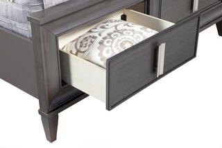 Lorraine California King Storage Footboard Platform Bed, Dark Grey