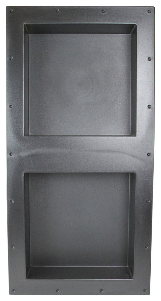 Rectangular Shower Niche Waterproof Double Shelve Bathroom Organizer, 32"x16"