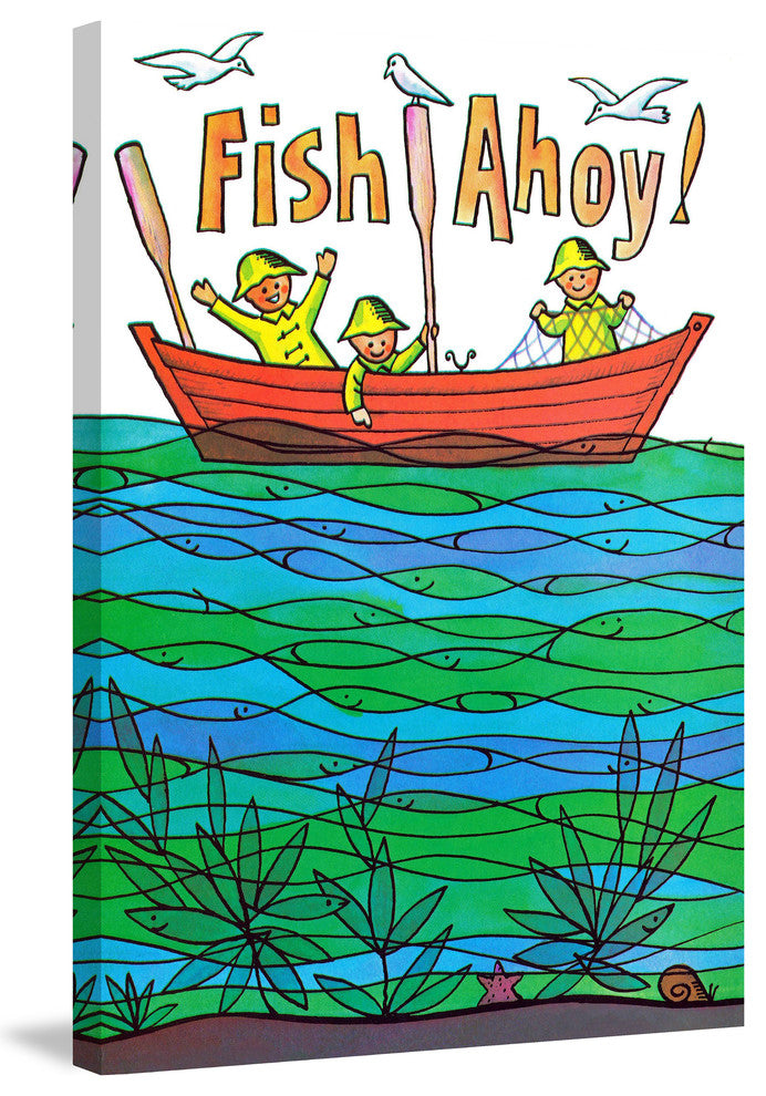 "Fish Ahoy!" Painting Print on Canvas by Curtis