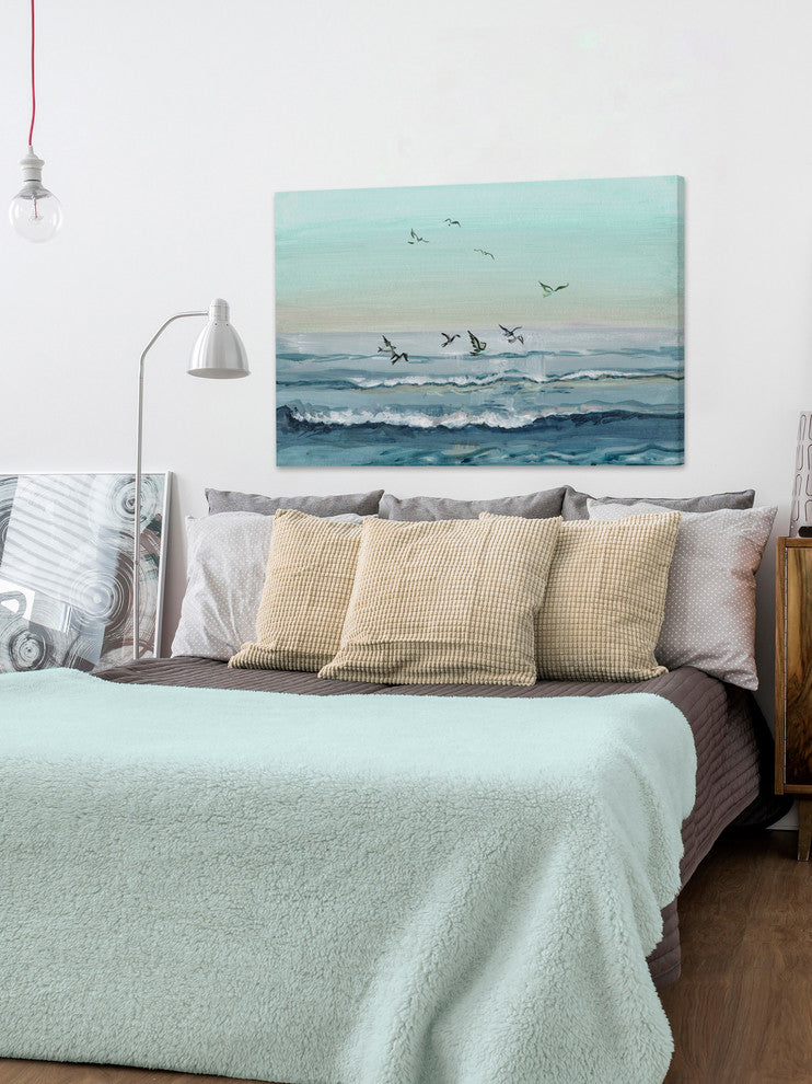 "Flying Birds" Painting Print on Wrapped Canvas, 60"x40"