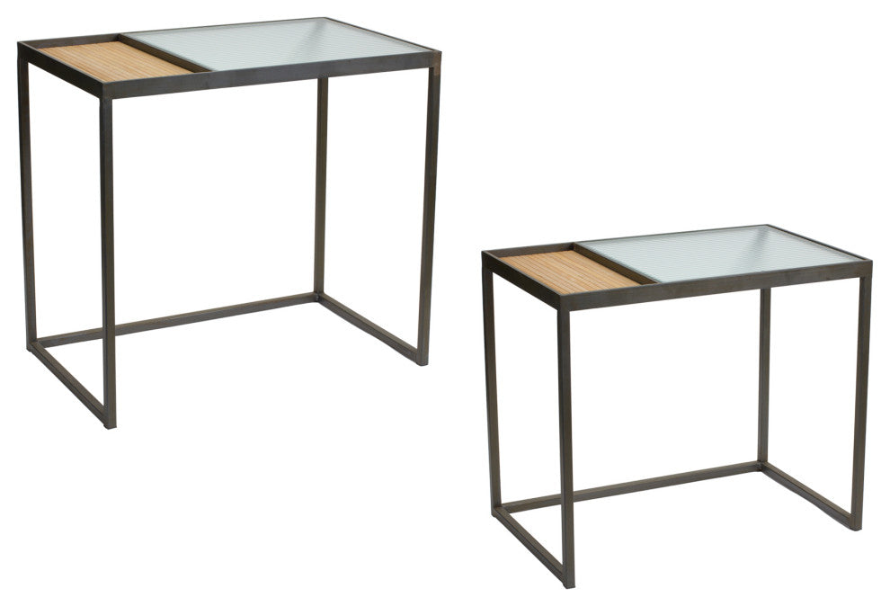 Bamboo Side Table, 2-Piece Set