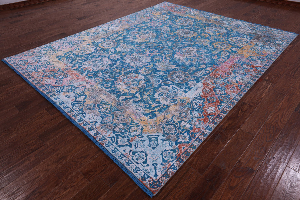 Persian Hand Knotted Wool & Silk Rug 8' 0" X 10' 1" - Q14898