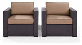 Biscayne Outdoor Wicker Chairs, Set of 2, Mocha