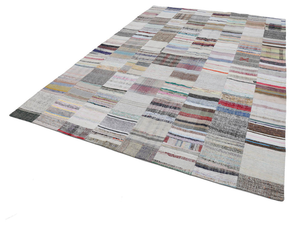 Rug N Carpet - Handmade Turkish 8' 3'' x 11' 7'' Rustic Patchwork Kilim Rug
