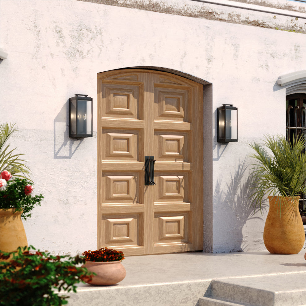 Hampton 7.5" 2 Light Outdoor Wall Light Textured Black