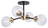 Orbit 20" Semi-Flush Mount, Oil Rubbed Bronze With Muted Brass