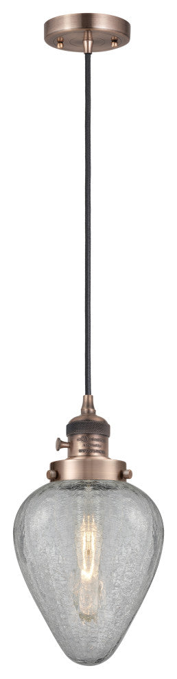 Innovations 201CSW-AC-G165-LED 1 Light Pendant, Switch, Antique Copper