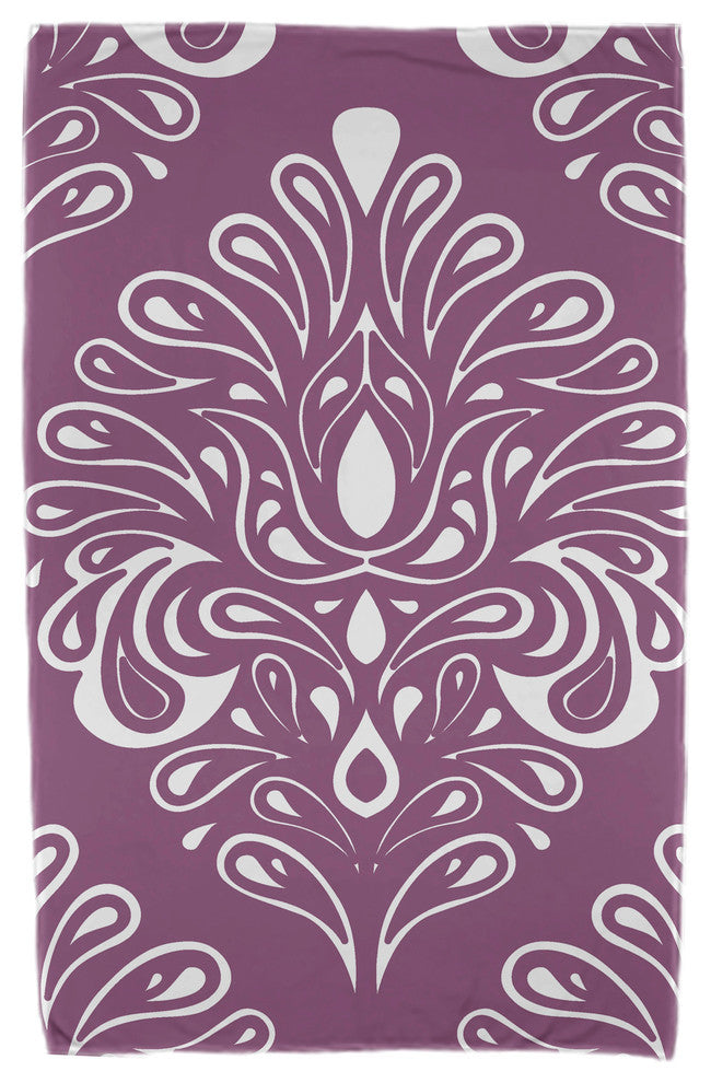 30x60" Veranda, Geometric Print Beach Towel, Purple