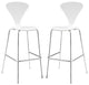 Bar Stool Chair Barstool, Set of 2, Wood, Metal, White, Modern, Bar Pub Bistro