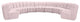 Infinity Channel Tufted Velvet Modular Chair, Pink, 9 Piece