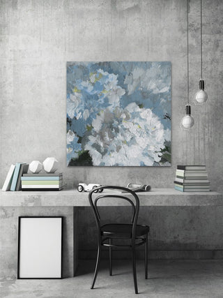 "Blue Zoom" Painting Print on Wrapped Canvas, 40"x40"