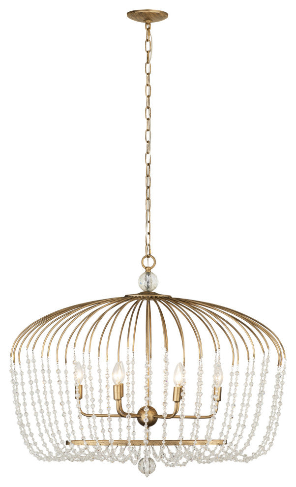 Varaluz-343N06HG-Six Light Pendant Havana Gold