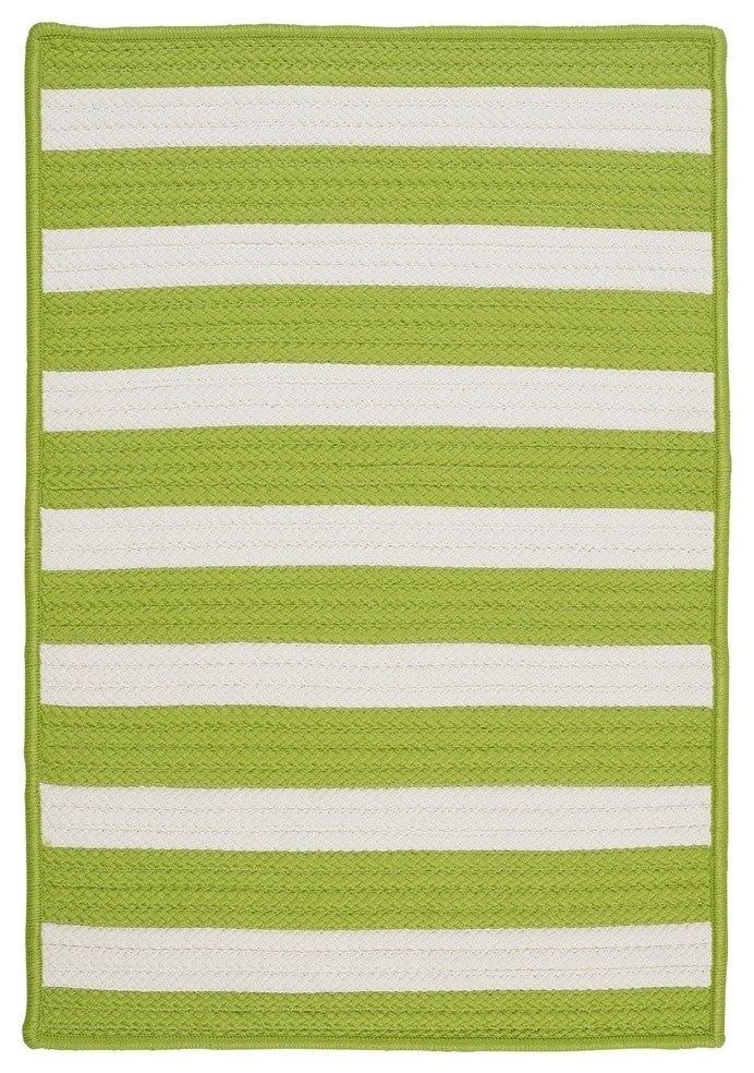 Stripe It TR29 Bright Lime Indoor/Outdoor Area Rug, Rectangular 2'x4'