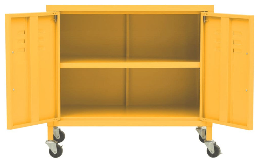 White-background full view with doors opened to show interior.