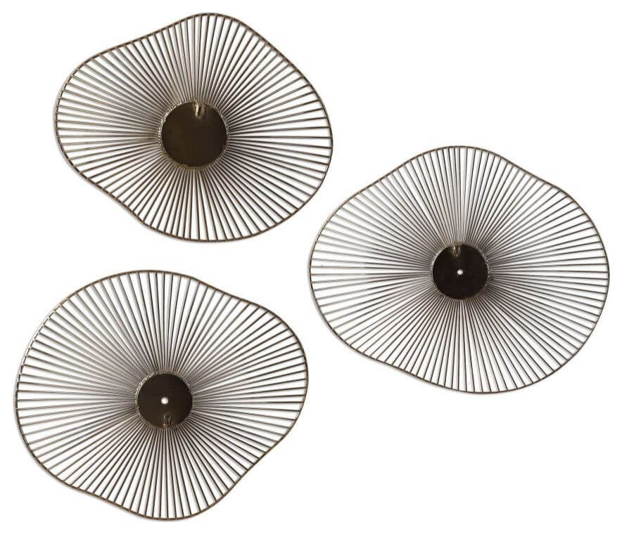 Uttermost Avarie 25x21" Gold Metal Wall Art, 3-Piece Set