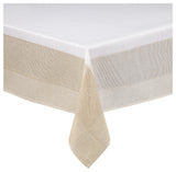 Bohemia 70% Cotton 30% Polyester Polyester Tablecloth, White/Natural, 60"x104"