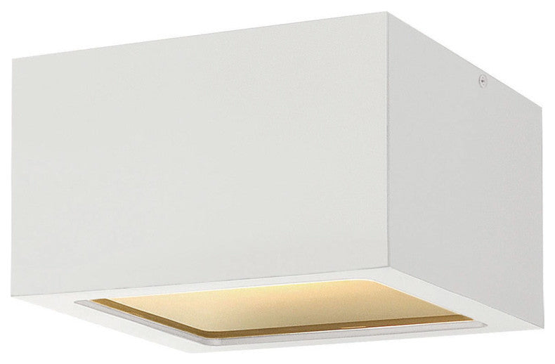 Outdoor Kube Flush Mount in Satin White