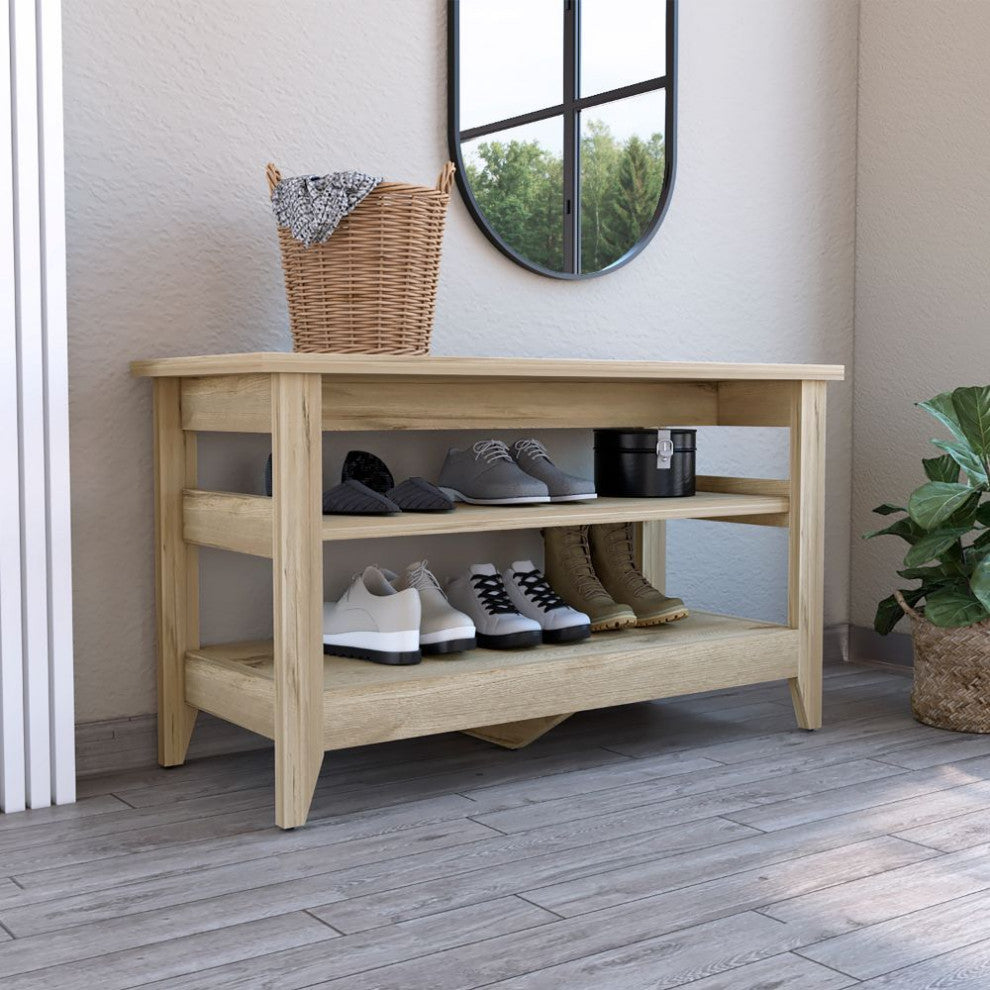 Mason Storage Bench, Light Oak