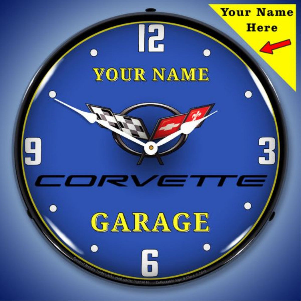 GM1907702 Add Your Name C5 Garage Clock