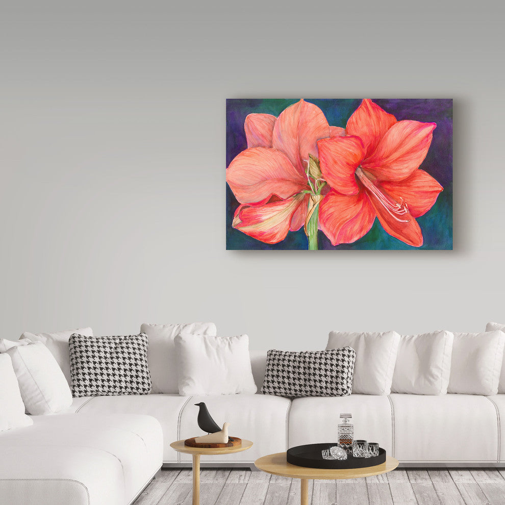 Joanne Porter 'Amaryllis Blooms' Canvas Art, 24"x16"