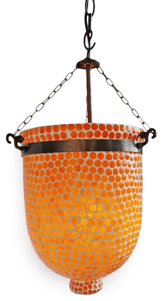 Orange Mosaic Bucket Pendant, Small
